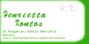 henrietta kontos business card